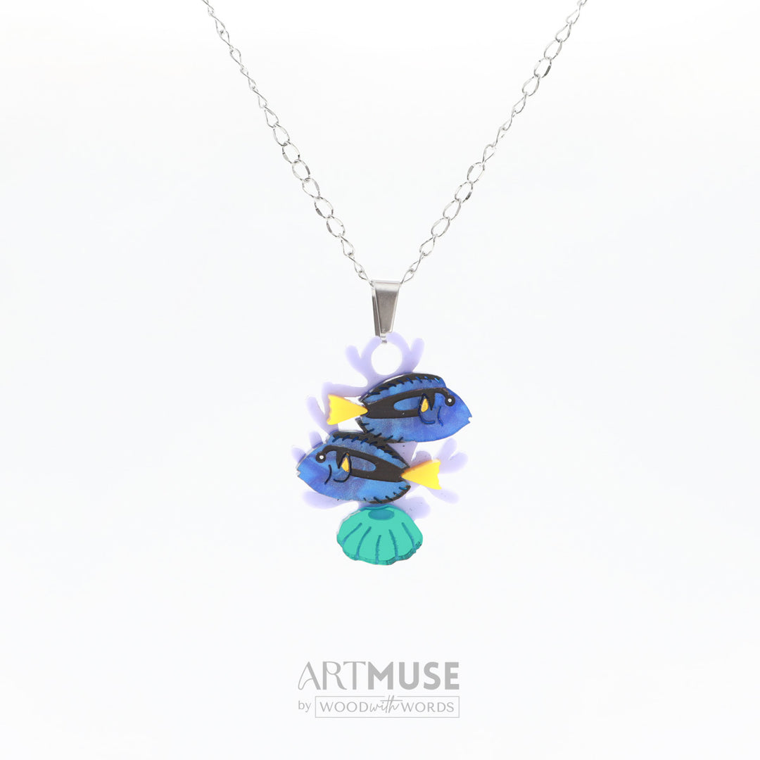 Blue Tang Surgeonfish Necklace Pendant