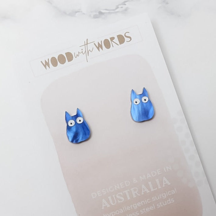 Blue Totoro Stud Earrings