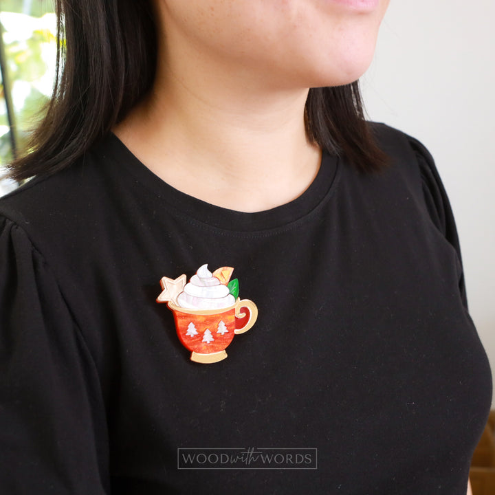 Orange Hot Chocolate Brooch
