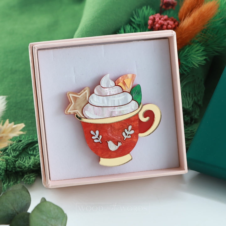 Orange Hot Chocolate Brooch