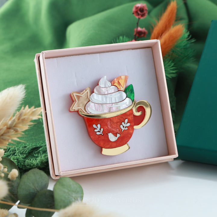 Orange Hot Chocolate Brooch