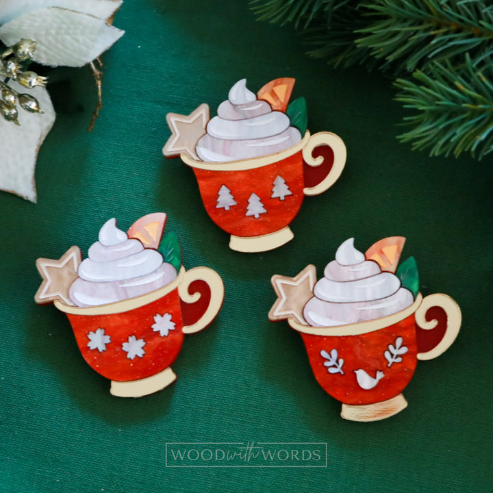 Orange Hot Chocolate Brooch