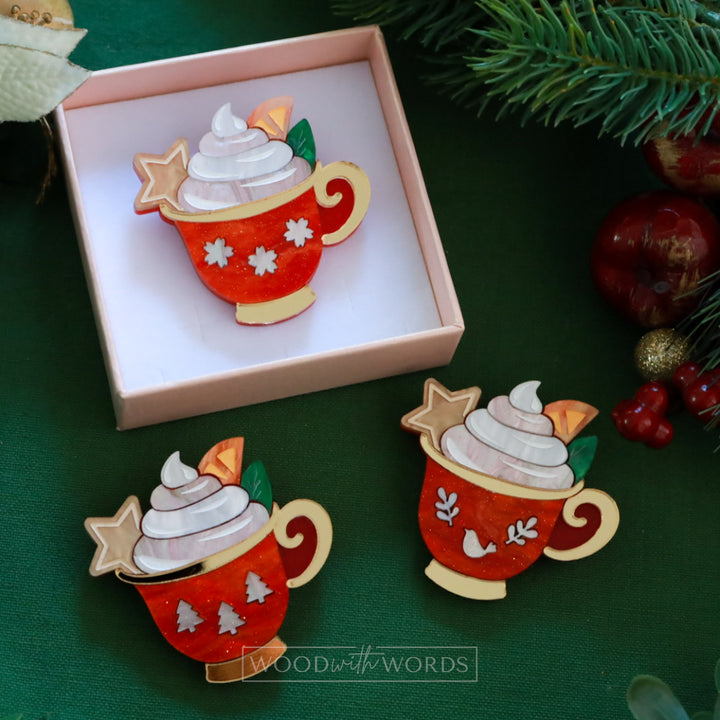 Orange Hot Chocolate Brooch