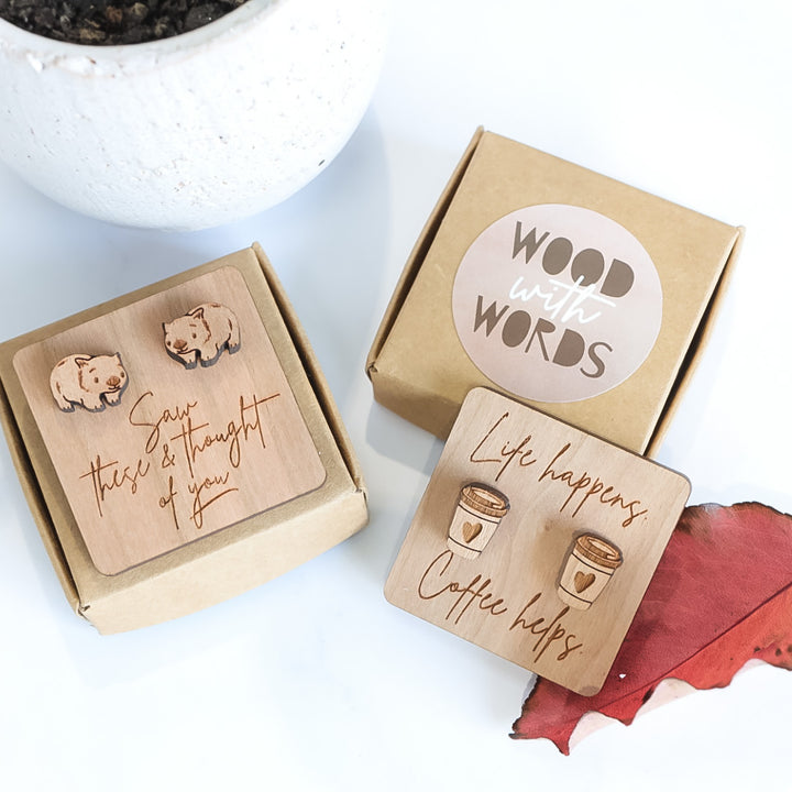 Message Tags for Stud Earrings