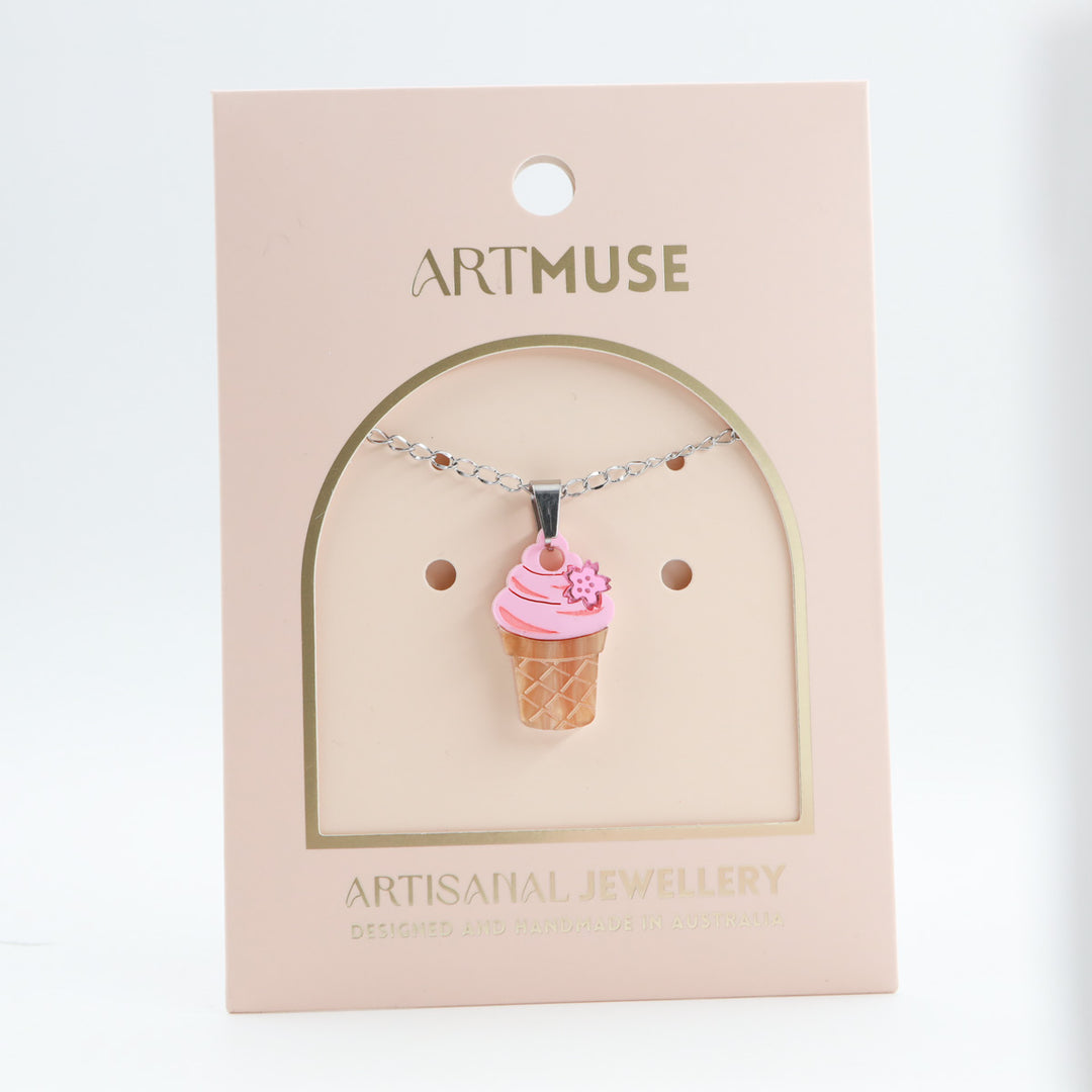 Sakura Ice Cream Necklace Pendant