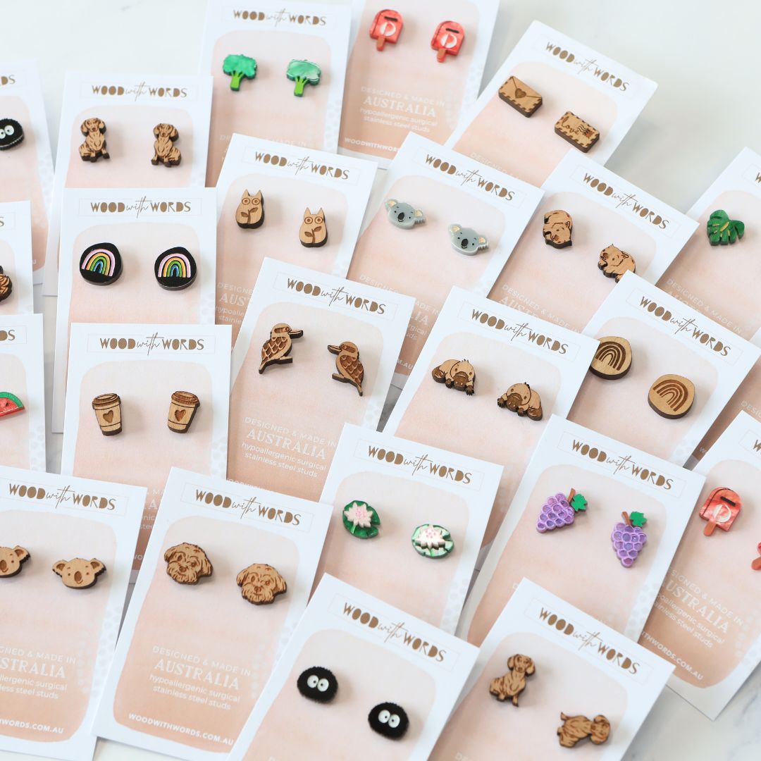 Australian made earrings | Designed in Melbourne – Wood With Words
