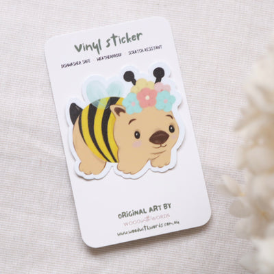 Wombee Wombat Bee Vinyl Sticker