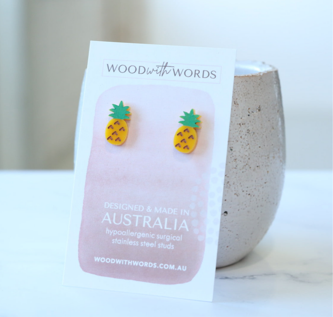 Pineapple Acrylic Stud Earrings