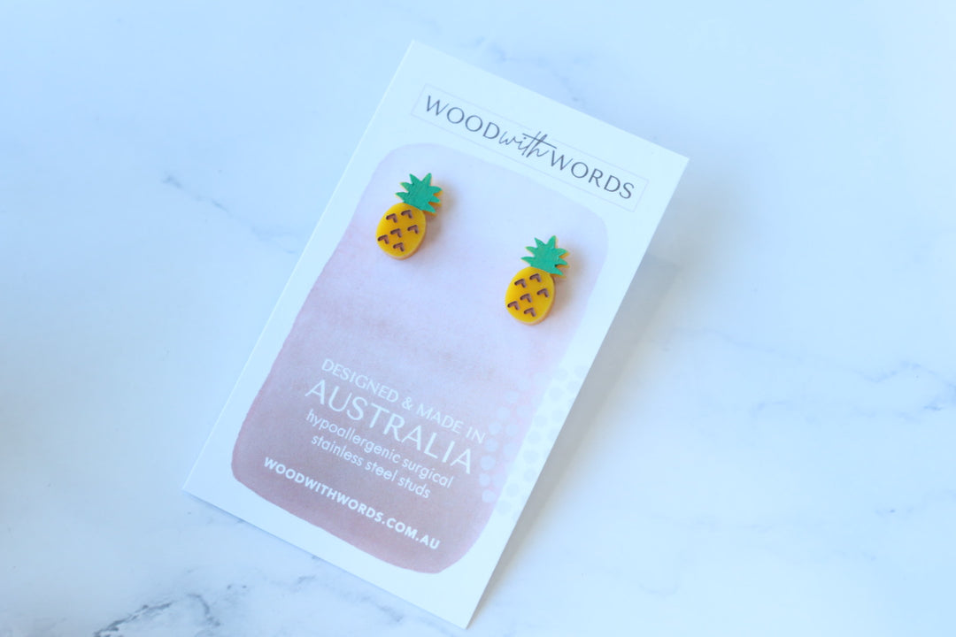 Pineapple Acrylic Stud Earrings