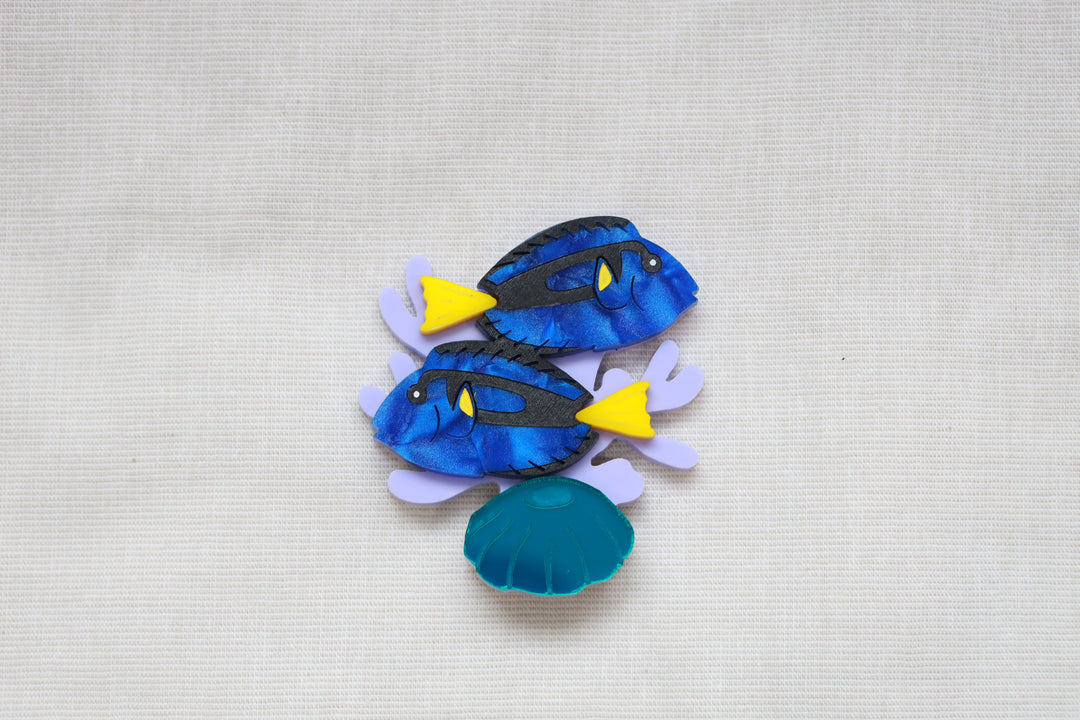 Blue Tang Surgeonfish Acrylic Brooch