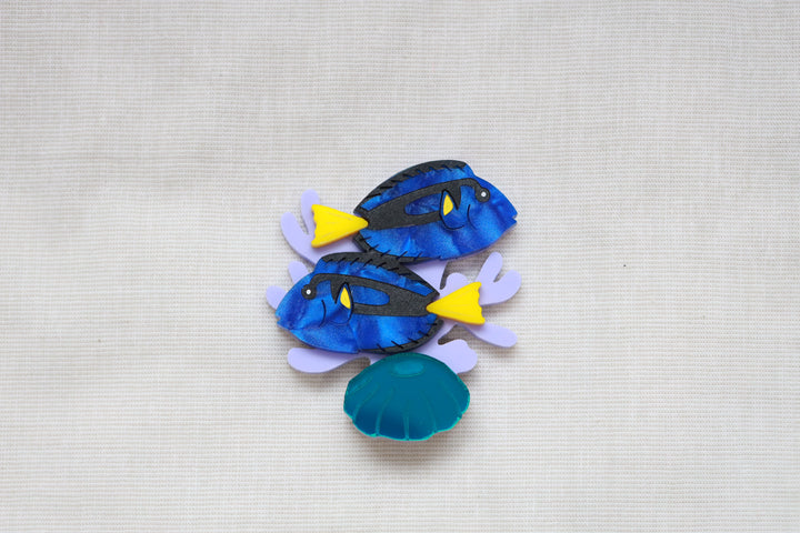 Blue Tang Surgeonfish Acrylic Brooch