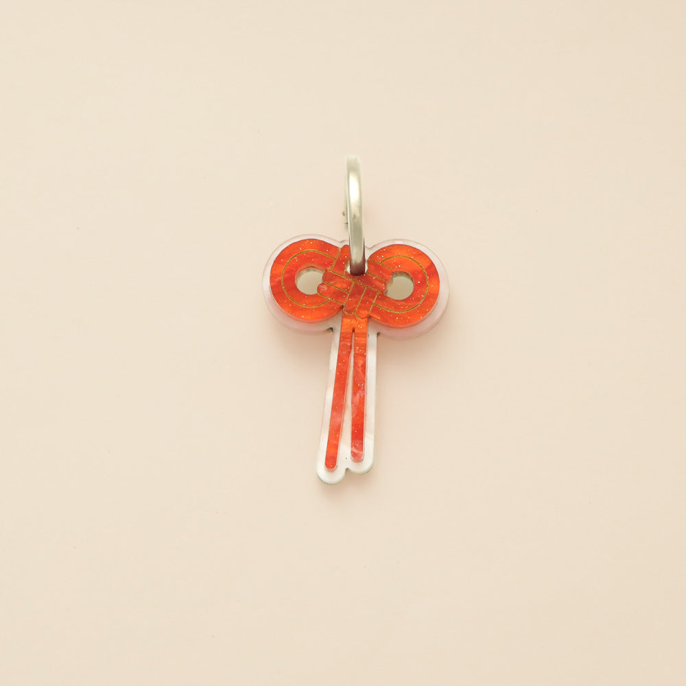 Bow Ribbon Knot Charm - Red