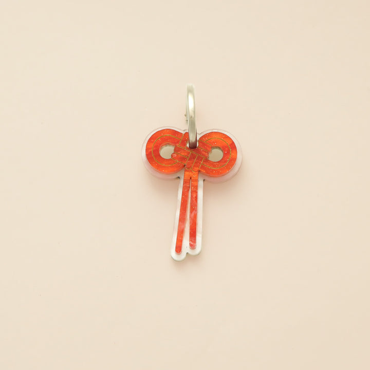 Bow Ribbon Knot Charm - Red