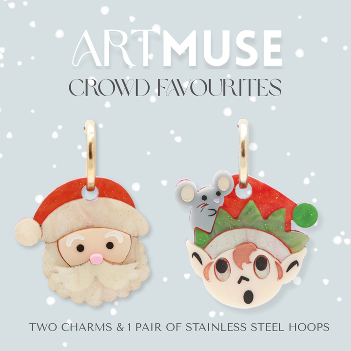 Santa x Elf ARTMUSE Charm + Hoops