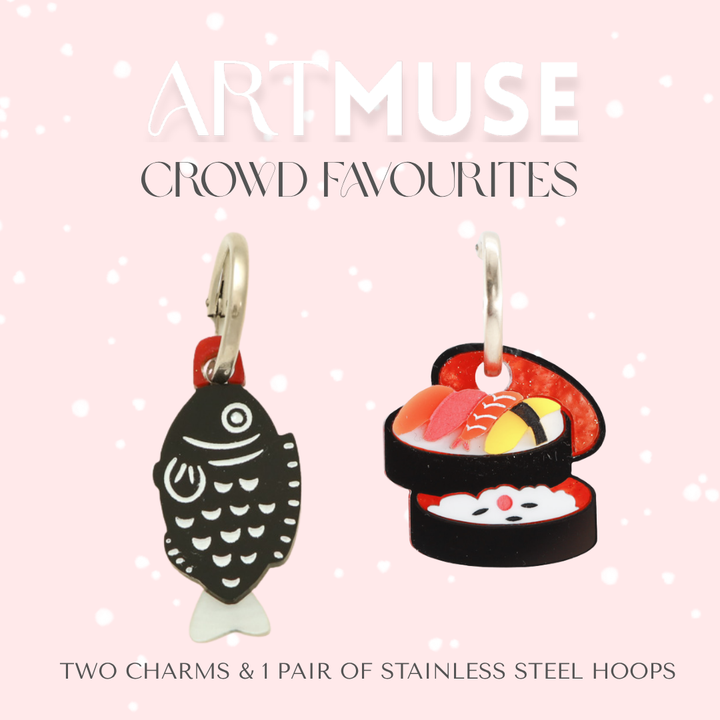 Fish Soy Sauce x Sushi Bento ARTMUSE Charm + Hoops