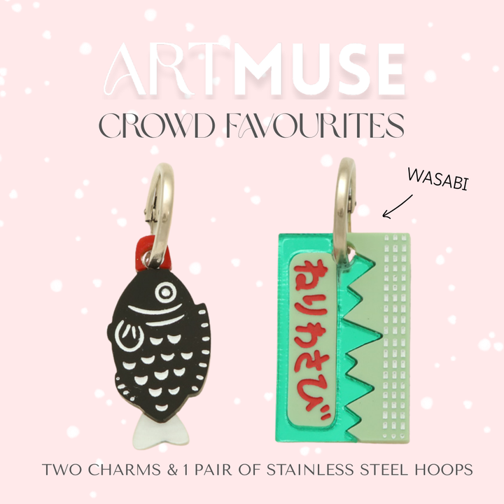 Fish Soy Sauce x Wasabi ARTMUSE Charm + Hoops