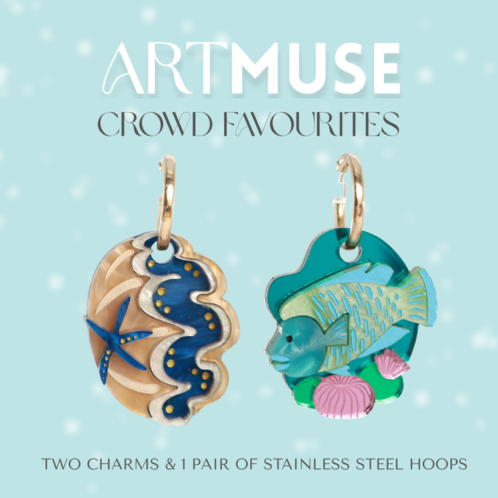 Giant Clam x Humphead Wrasse ARTMUSE Charm + Hoops
