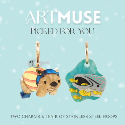 Whale Whark x Swim Wombat Charm + Hoops