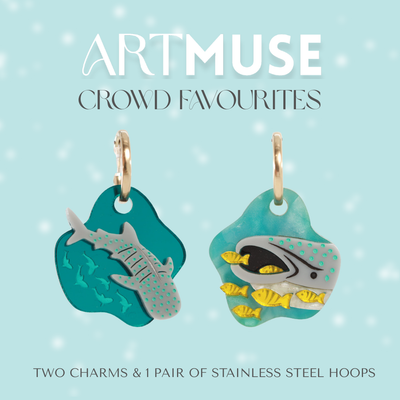 Whale Shark ARTMUSE Charm + Hoops