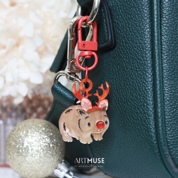 Rudolph the Wombat Bag Clip