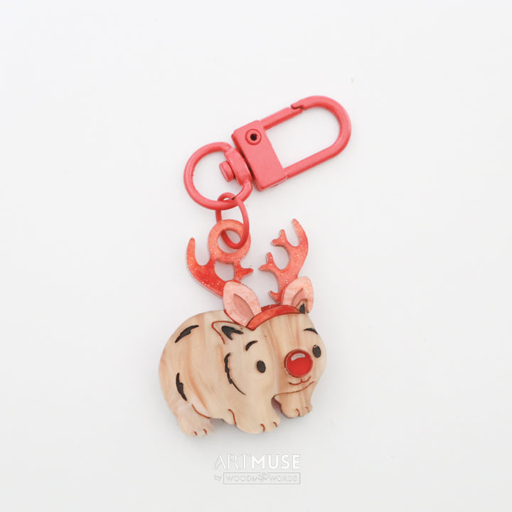 Rudolph the Wombat Bag Clip