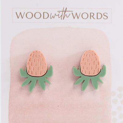 Banksia Flower Acrylic Stud Earrings