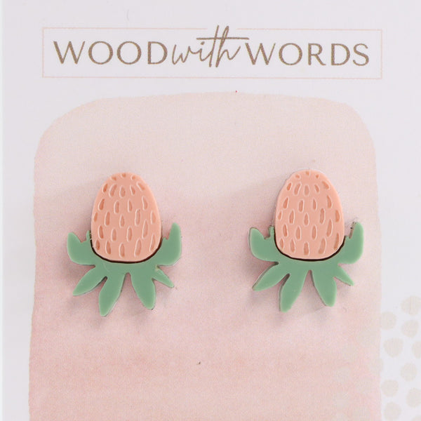 Banksia Flower Acrylic Stud Earrings