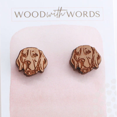 Beagle Wooden Stud Earrings