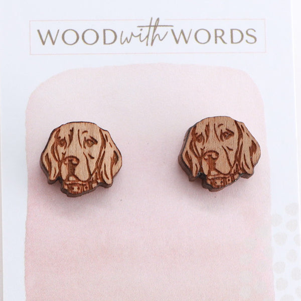 Beagle Wooden Stud Earrings