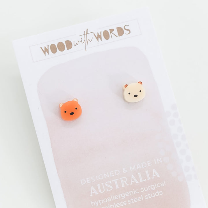 Bear Friends Acrylic Stud Earrings