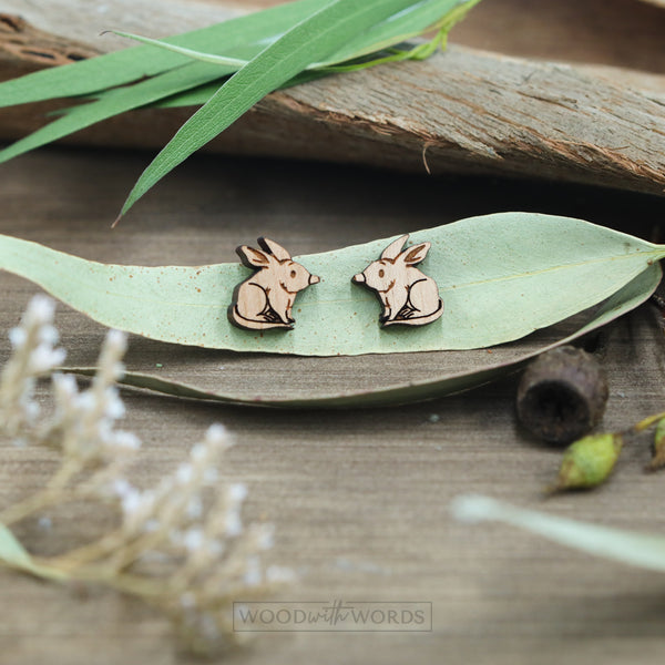Bilby Wooden Stud Earrings