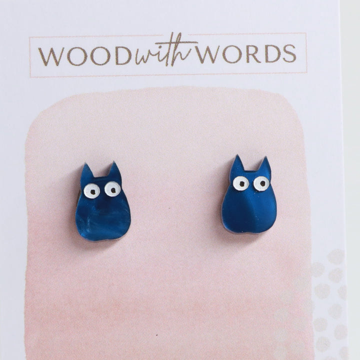Forest Creature Blue Acrylic Stud Earrings