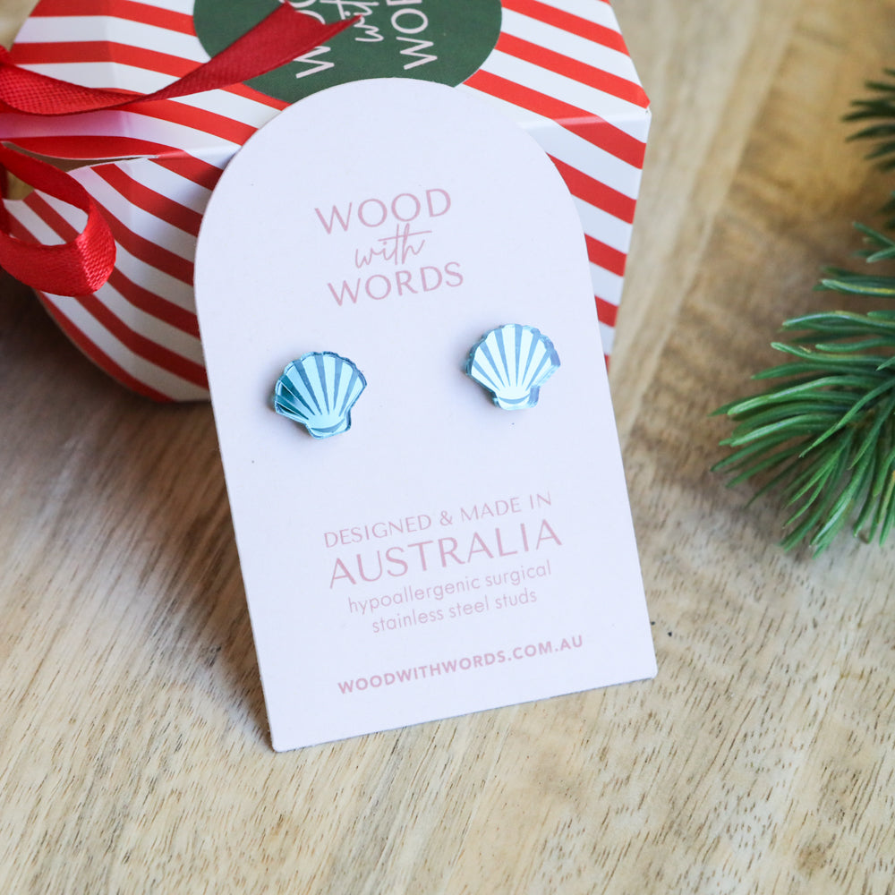 Seashell Acrylic Stud Earrings