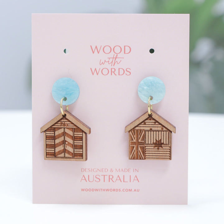 Brighton Bathing Boxes Stud Dangle Earrings