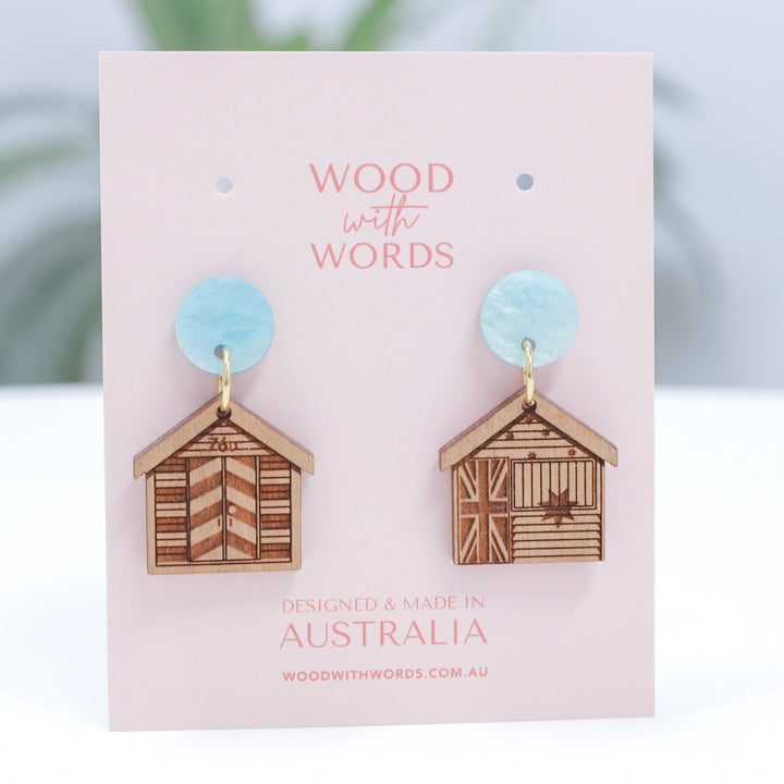 Brighton Bathing Boxes Stud Dangle Earrings