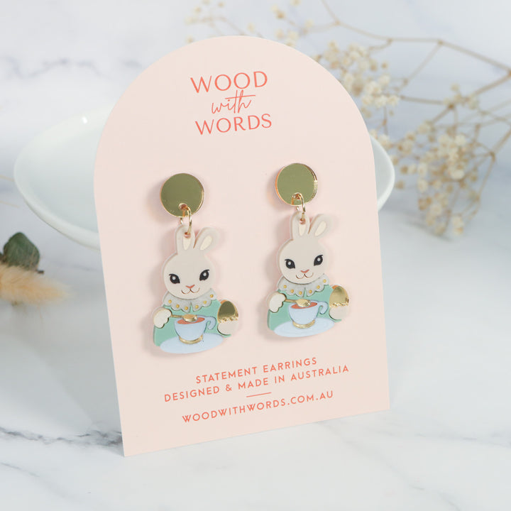 Bunny Tea Dangle Earrings