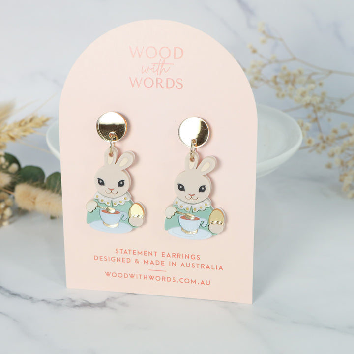 Bunny Tea Dangle Earrings