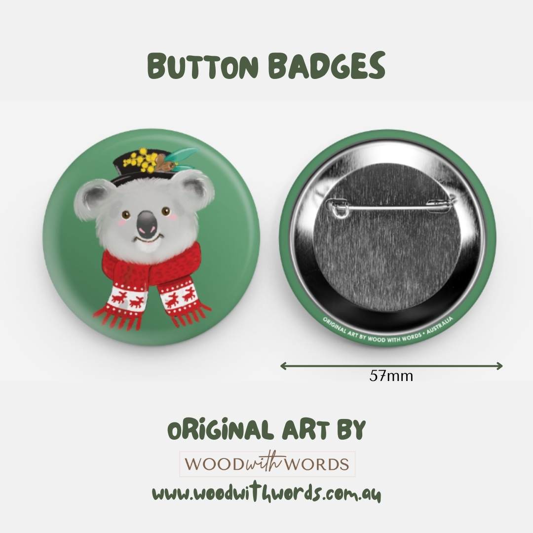 Animal Button Badge - Koala