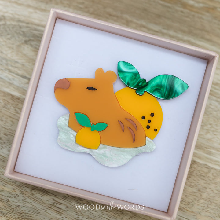 Capybara Yuzu Brooch