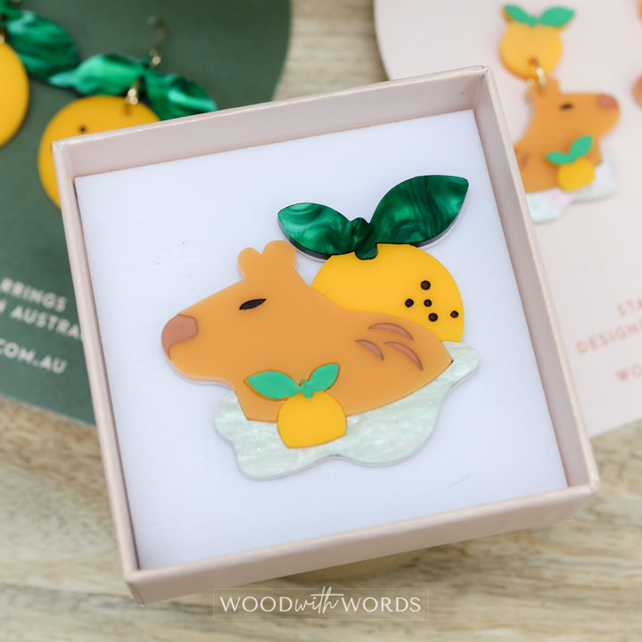 Capybara Yuzu Brooch