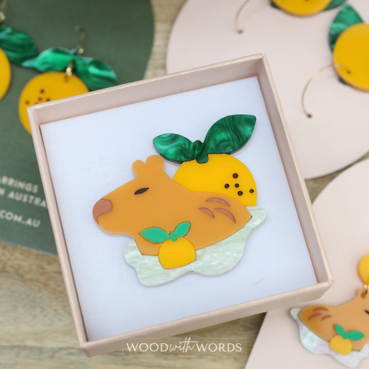 Capybara Yuzu Brooch