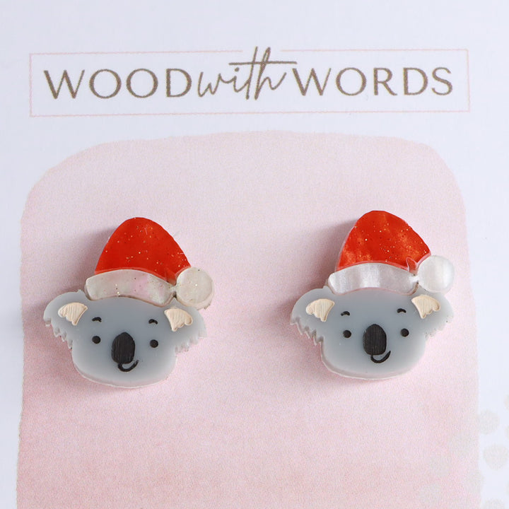 クリスマスコアラアクリルスタッドピアス