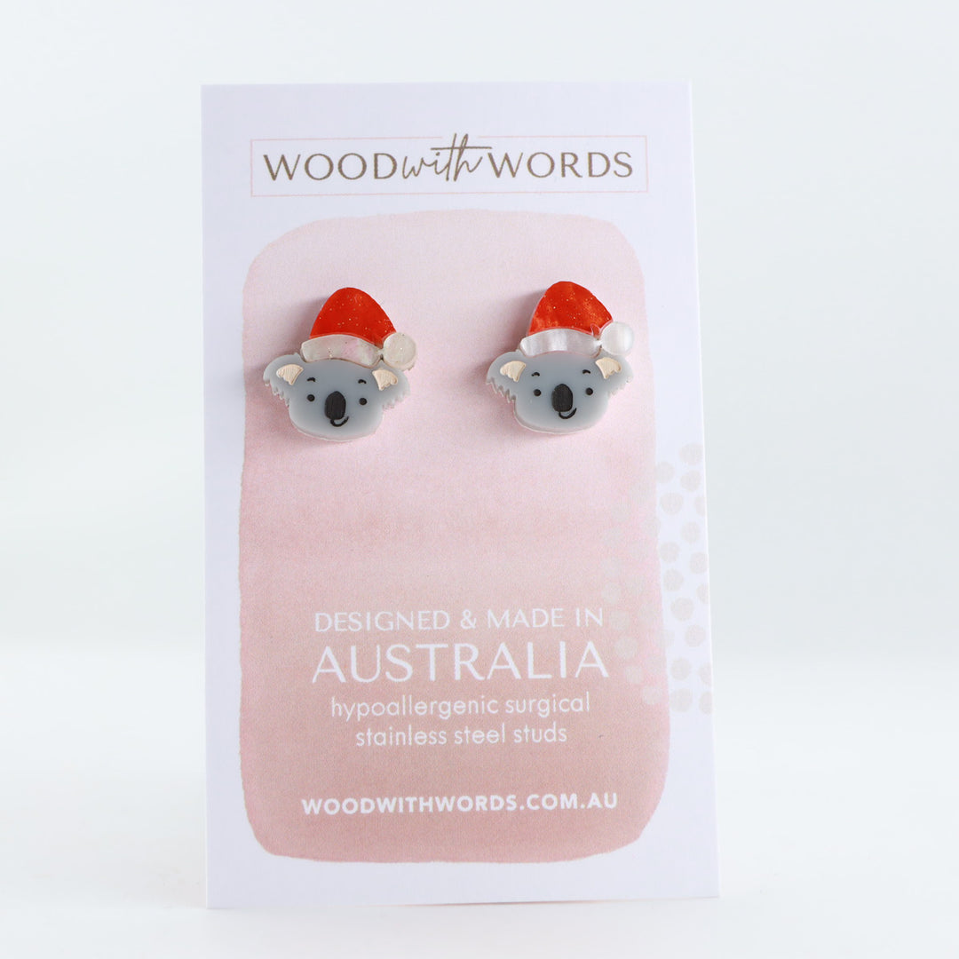 クリスマスコアラアクリルスタッドピアス