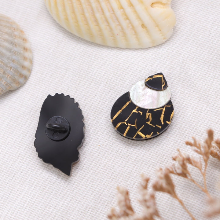 Seashell Acrylic Handmade Pin - Assorted