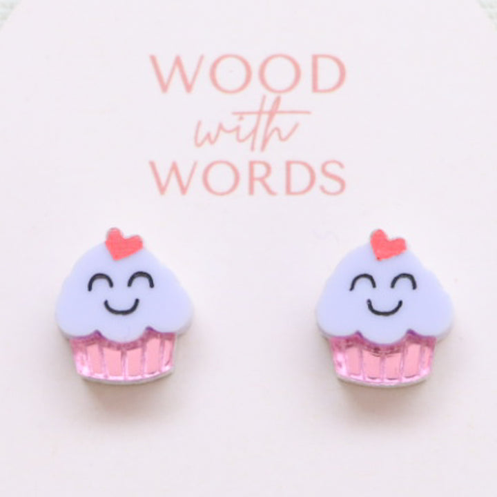 Cupcake Acrylic Stud Earrings