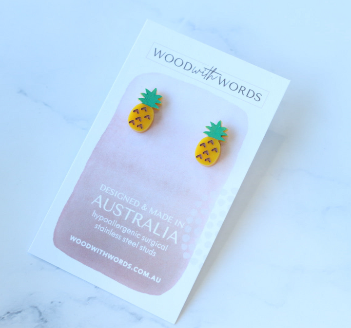 Pineapple Acrylic Stud Earrings