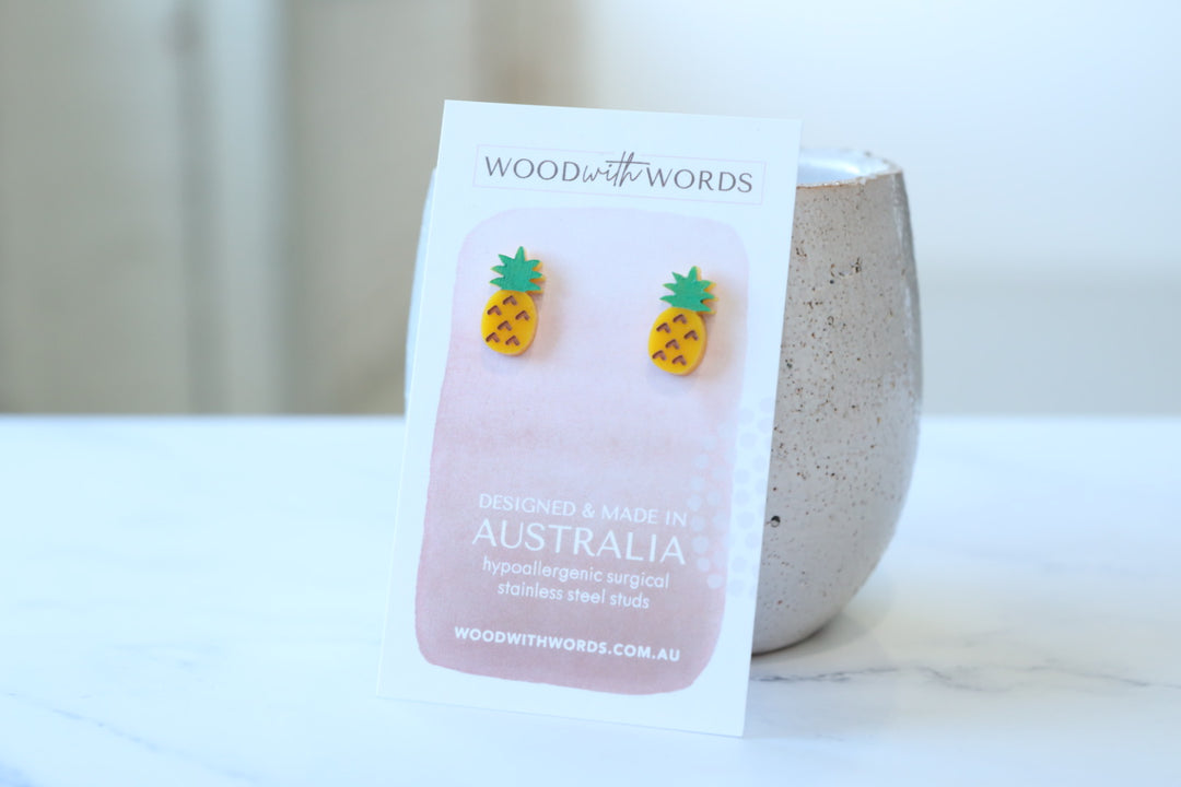 Pineapple Acrylic Stud Earrings