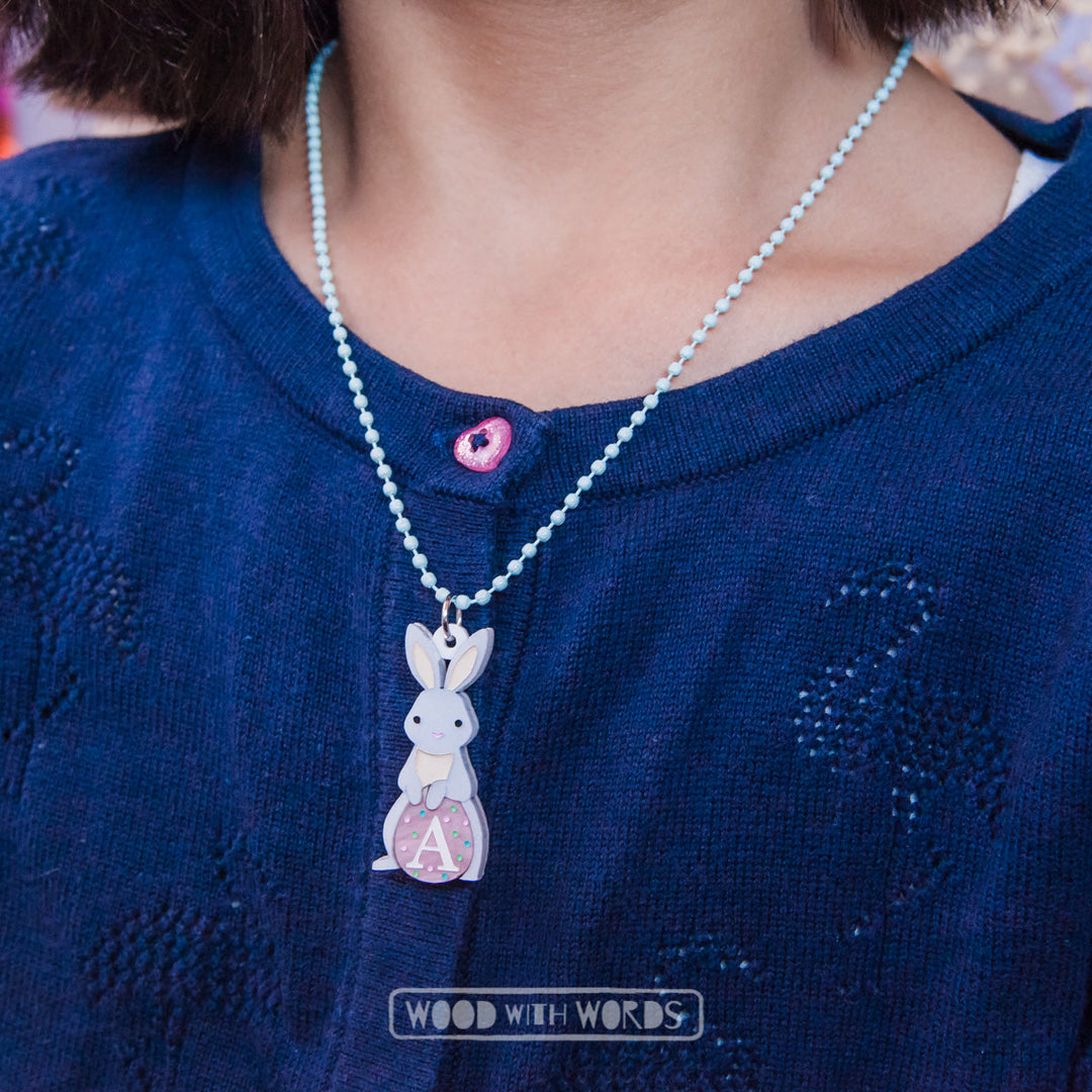 Bunny Necklace with Initial - Assorted Letters