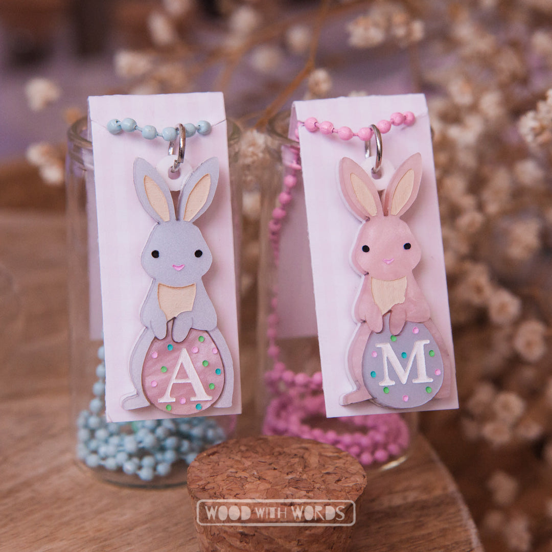 Bunny Necklace with Initial - Assorted Letters