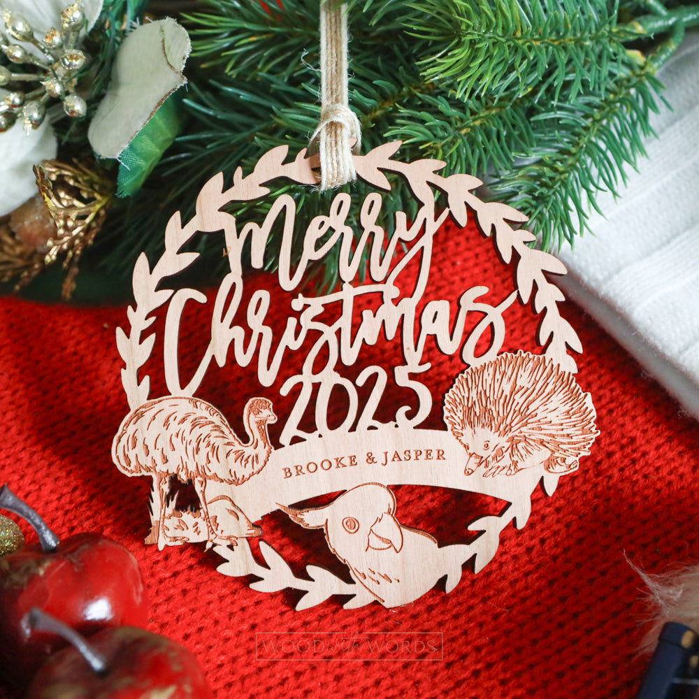 Echidna Wildlife Trio Christmas Ornament